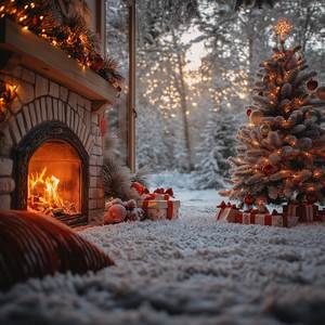 Fireplace on Christmas