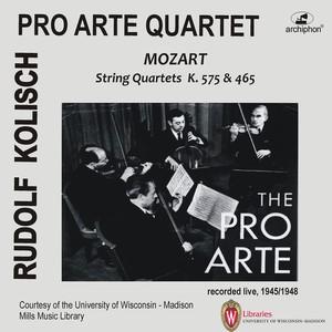 MOZART, W.A.: String Quartets Nos. 19, "Dissonance" and 21, "Prussian No. 1" (Pro Arte Quartet)