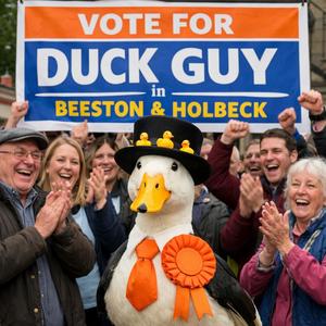 Vote for The Duck Guy metal style