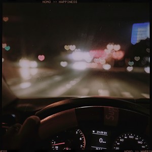 driving on the Christmas street