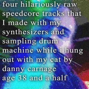 Four hilariously raw speedcore tracks that I made with my synthesizers and sampling drum machine while I hung out with my cat