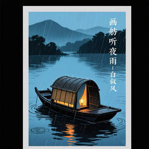 画舫听夜雨