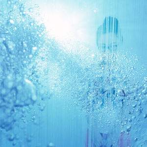 Water bubble, swimming pool and kids