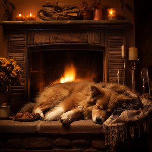 Relajación Del Lado Del Fuego De Las Mascotas