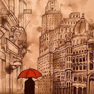 Il a plu sur la Gran Via