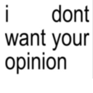 I dont want your opinion