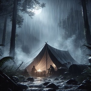 Noise of Hail and Rain Falling on a Tent, Rain Noise