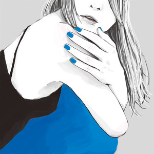 スカートの色は青 (蓝色的裙子)