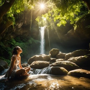 relax under the waterfall