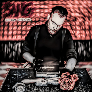 Rote Rose - Weißes Gold