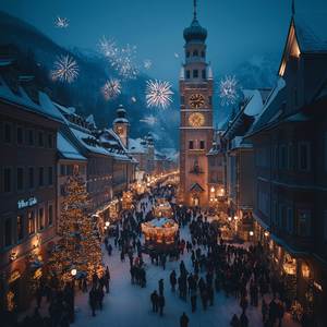 Geschäftige Musik Im Weihnachts Einkaufszentrum