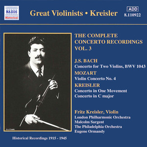 Bach, J.S. / Mozart: Violin Concertos (Kreisler) [1915-1945]