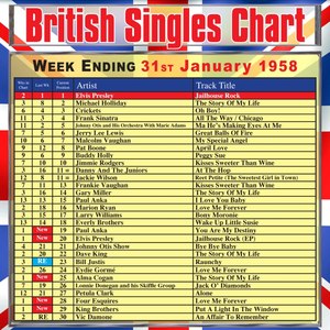 British Singles Chart - Week Ending 31 January 1958