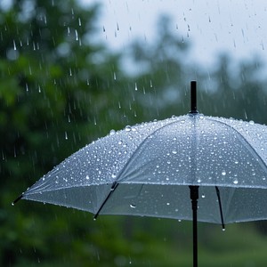 Payung di tengah hujan