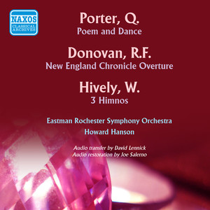 Orchestral Music - Porter, Q. / Donovan, R.F. / Hively, W. (Hanson Conducts Music of Porter, Donovan and Hively) [Hanson] [1954]