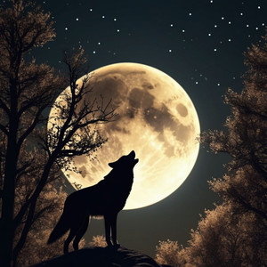 Wolf Howling in the Rain