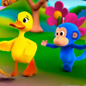 Monkey Chasing Duck!