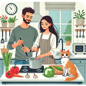 Cooking with lover