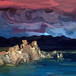 Thunderstorm over Mono Lake