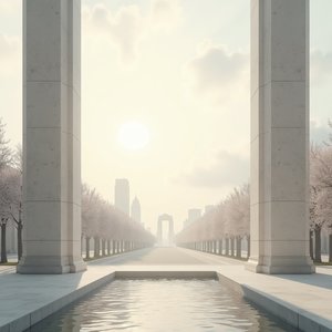 烈士陵园闪着光