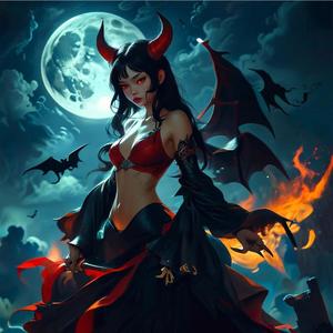 Тёмной ночью под луной.