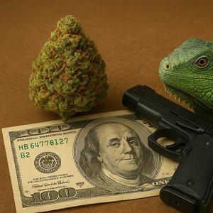 la iguana y dolares