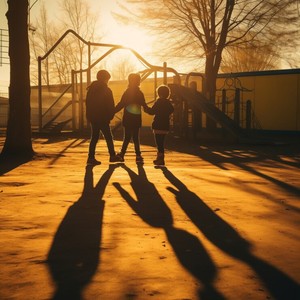 Walk down a sunset street