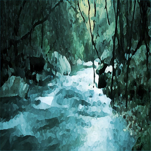 Deep Rocky Rushing Stream
