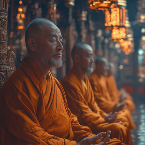 Zen meditation Monks