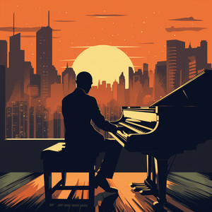 Vibrant Cityscape: Jazz Piano Unleashed