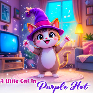 A Little Cat In Purple Hat