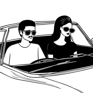 車でドライブする