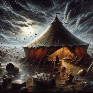 Heavy Rain and Wind in the Tent