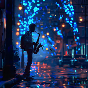 Pulso Rítmico Del Jazz Nocturno Estrellado