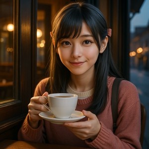 カフェの片隅で