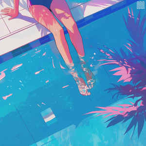 My feet in blue water