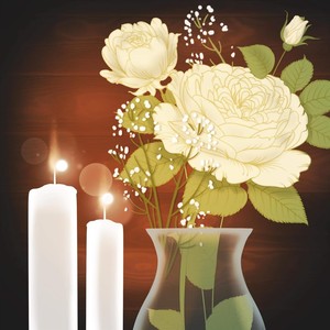 White Roses by Candlelight