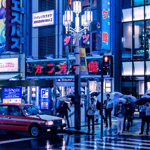 walking in the rain