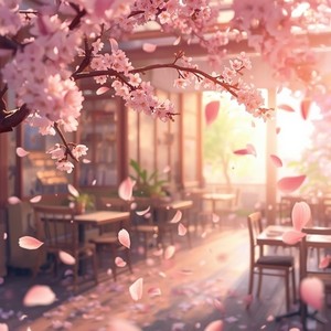 春のそよ風に乗る花びら