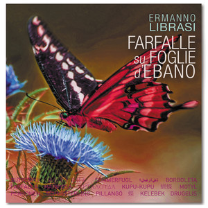 Farfalle su foglie d'ebano