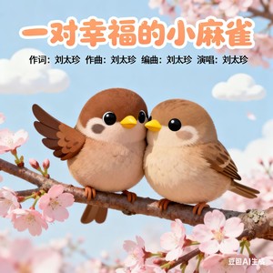 一对幸福的小麻雀