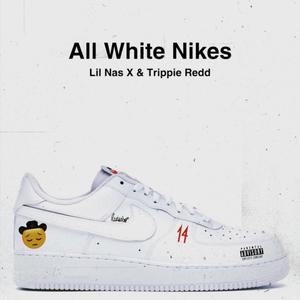 nikes all white (Explicit)