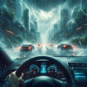 Heavy Rain in the Car Going to Work 18