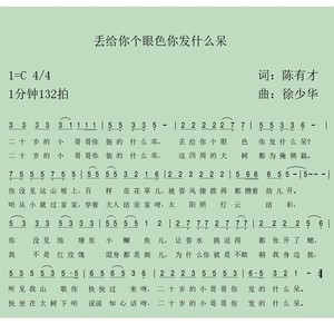 丢给你个眼色你发什么呆--C调 (伴奏)