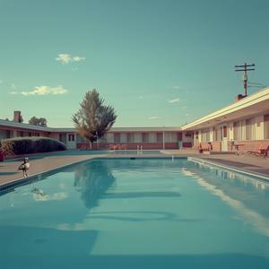 by the motel pool