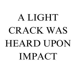 A Light Crack Was Heard Upon Impact (Explicit)