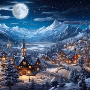 Whispers of harmony in a frozen night village