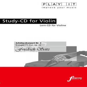 Play It - Study-Cd for Violin: Friedrich Seitz, Schüler-Konzert No. 2, D Major / D-Dur, Op. 22