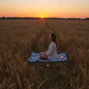 Mindful Breathing in the Golden Field