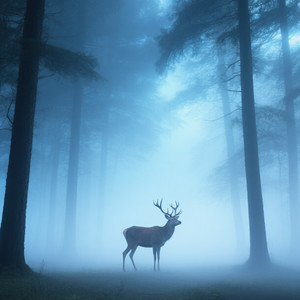 迷雾中的麋鹿